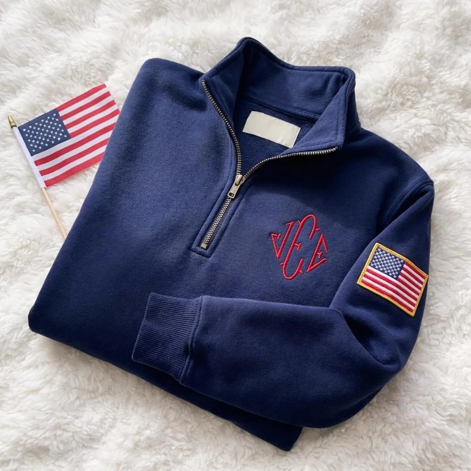 P. Stein Quarter Zip Sweatshirt – Navy Blue