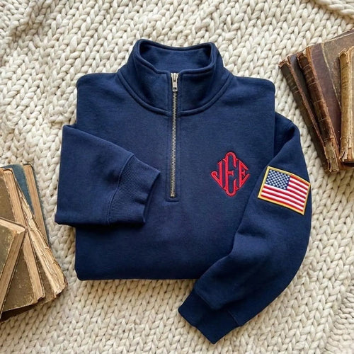 P. Stein Quarter Zip Sweatshirt – Navy Blue