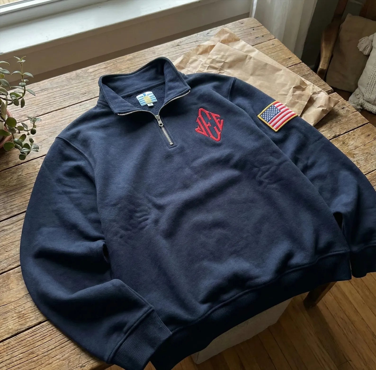 P. Stein Quarter Zip Sweatshirt – Navy Blue